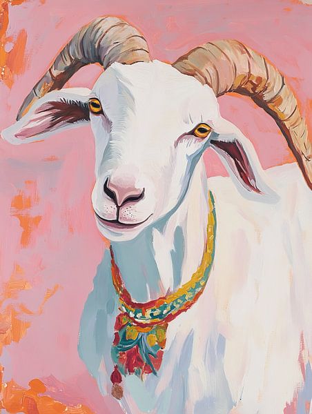 Goat Portrait by Wonderful Art