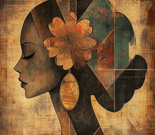 Frau Blume | Frau Gold von Kunst Laune