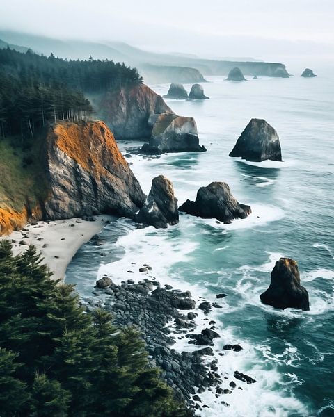 Zonsondergang bij de Stille Oceaan van fernlichtsicht