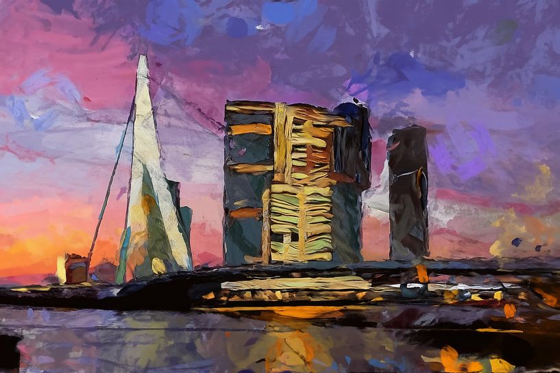 Painting Erasmus Bridge by Anton de Zeeuw