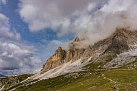 Mountain peaks in the clouds