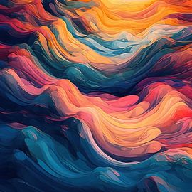 Couleurs dans les vagues de la mer abstraites sur Art Bizarre