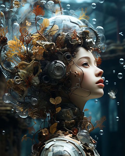 Surrealist portrait &quot;Outta space&quot; by Carla Van Iersel