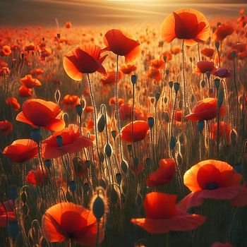 Poppies in a poppy field
