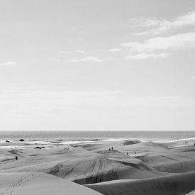 Maspalomas Beach Vintage Noir blanc sur Nick van Dijk