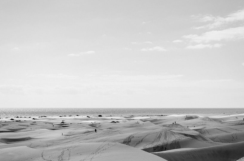 Maspalomas Strand Vintage Zwart wit van Nick van Dijk