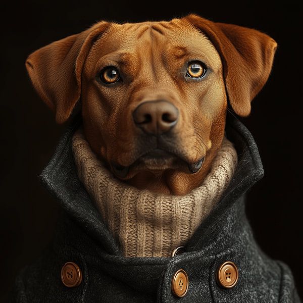 Rhodesian Ridgeback für den Winter gekleidet von Ton Kuijpers