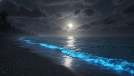 Biolumineszente Mondstrandküste von Artistic