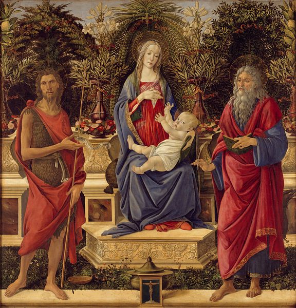 Sandro Botticelli - Madone avec saints par 1000 Schilderijen