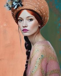 Modernes und farbenfrohes Porträt von Carla Van Iersel