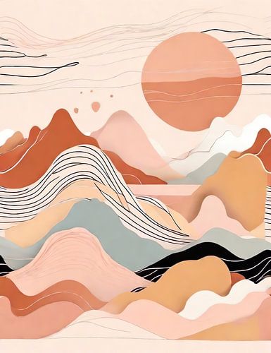 Berg Abstrakt Vintage Angeln von Dreamy Faces
