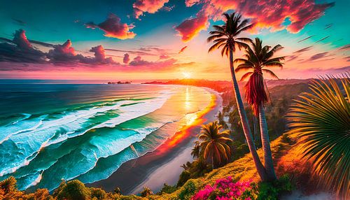 Zonsondergang op het strand