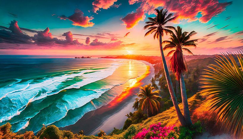 Sunset on the beach by Mustafa Kurnaz