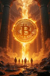 Fantasy Wall Art: BITCOIN TEMPLE - The legend of cryptocurrencies