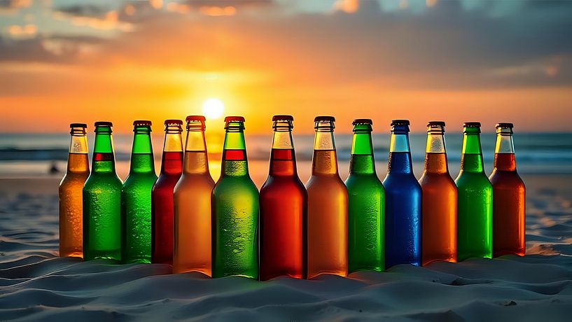 Eenzame flessen op het strand van Jean Pierre