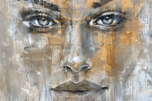 Tableau portrait abstrait - Décoration murale moderne