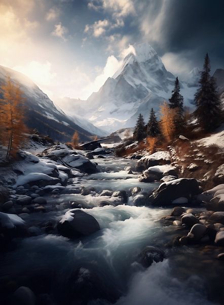 Lever de soleil sur les Rocheuses par fernlichtsicht