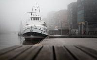 Port of Hamburg in the fog