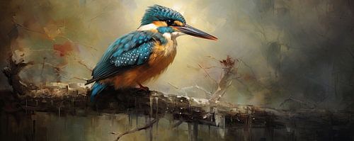 Peinture du martin-pêcheur