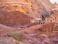 Bedouin on his donkey in Petra, Jordan