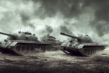 Russian tank, painting Art, illustration by Animaflora PicsStock