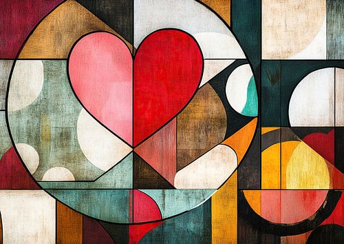 Heart Painting | Red Heart Abstract Composition