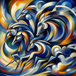 Blaue Pferde