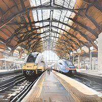 Utrecht Centraal Treinen schilderij