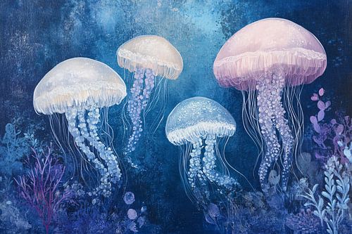 Kwallen in een onderwaterwereld