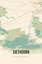Alte Landkarte von Giethoorn (Overijssel) von MeinStadtPoster Miniaturansicht