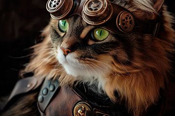 Kattenoog in steampunkstijl van Poster Art Shop