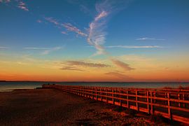 Bridge in Niendorf Baltic Sea at sunset by Die Farbenfluesterin