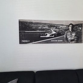 Klantfoto: Ayrton Senna foto portret van Bert Hooijer, op canvas