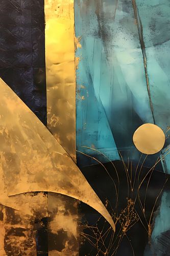 Gouden Cyaan Abstractie