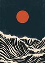 Bauhaus Blue Waves Moon Sea Orange by Niklas Maximilian thumbnail