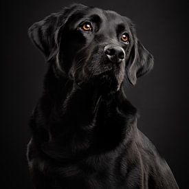 Kunstvolles Porträt eleganter Labrador Retriever von Lotte van Alderen