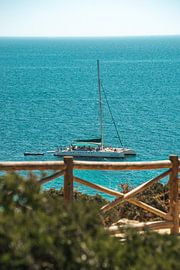 Katamaran auf dem Meer von Portugal Algarve von Stef Wingens