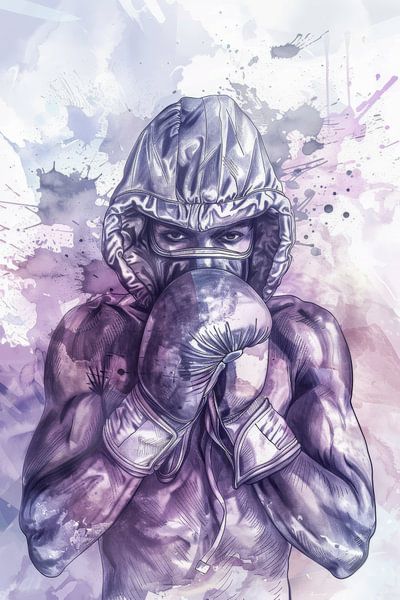 Zeichnung, Aquarell, Sport, Boxer -2 von Peter Pen Zeichnungen und Gemälde