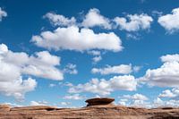 Clouds above rock formation