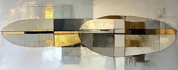 Goud Grijs | Abstracte Harmonie in Goud van Zen en Meer