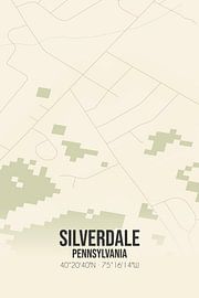 Alte Karte von Silverdale (Pennsylvania), USA. von Ortsdrucke