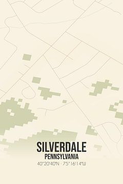 Vintage landkaart van Silverdale (Pennsylvania), USA. van MijnStadsPoster