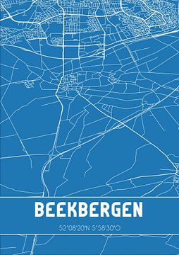 Blaupause | Karte | Beekbergen (Gelderland) von Rezona