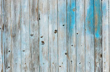 Vintage blauw gekleurde houten achtergrond textuur met kopieerruimte van Alex Winter