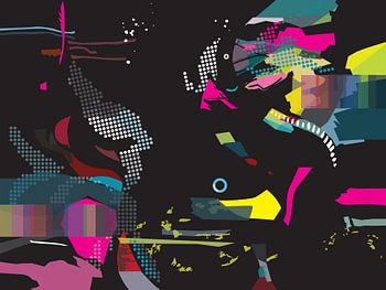 Abstrakt und Grafisch „Bunter Vogel“