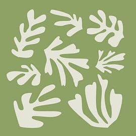 Inspired by Henri Matisse on green by Mad Dog Art