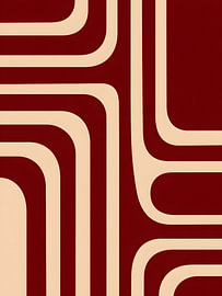 Burgundy Curves in Four Directions by Mosaic Dialogue