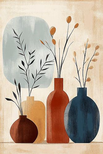 Vasenkomposition in Erdtönen Nr.2