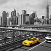Manhattan (New York City) panorama - Yellow Cab van Alexander Mol