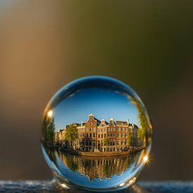 Amsterdam in einem Tropfen - Spiegelung der Stadt im Glas von But First Framing